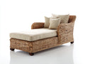 Bain de soleil - rotin-bois-tissu - 176x84x90 cm - naturel-beige - style naturel
