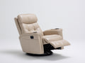 Fauteuil relax - cuir synthétique - 92x96x106 cm - beige - contemporain