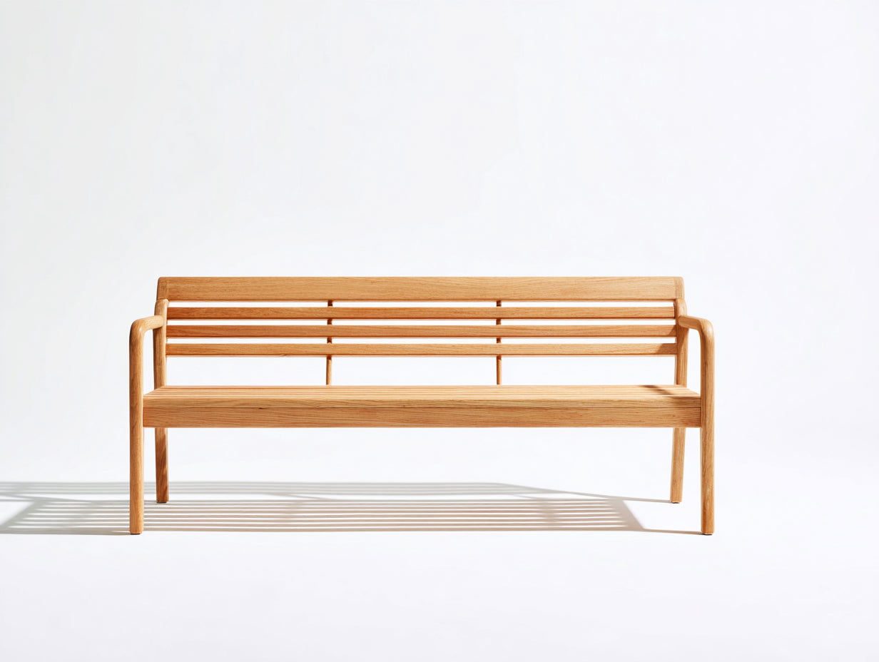 Banc de jardin - bois - 154x55x82 cm - naturel - style classique