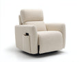 Fauteuil relax - tissu bouclé-métal - 89x95x102 cm - beige - contemporain