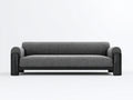 Canapé droit - tissu-bois - 248x90x74 cm - gris foncé-noir - style contemporain