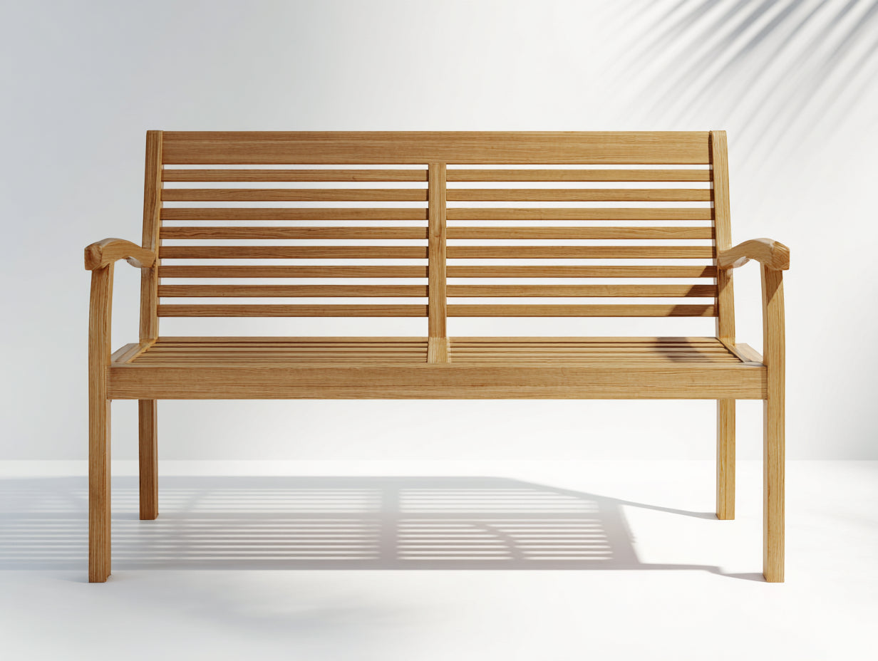 Banc de jardin - bois - 165x59x88 cm - naturel - style classique