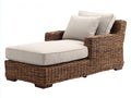 Bain de soleil - rotin-bois-tissu - 172x81x90 cm - naturel-beige - style naturel