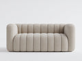 Canapé droit - tissu bouclé - 186x92x74 cm - écru - style moderne organique