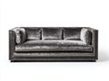 Canapé droit - velours - 238x98x76 cm - gris argenté - style contemporain élégant