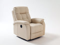 Fauteuil relax - cuir synthétique-métal - 91x96x108 cm - beige - contemporain