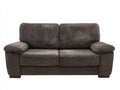 Canapé droit - tissu côtelé-bois - 188x93x86 cm - taupe foncé-marron - style contemporain décontracté