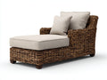 Bain de soleil - rotin-bois-tissu - 168x79x88 cm - naturel-beige - style naturel
