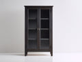 Vitrine-Bois-Verre-90x38x160 cm-brun foncé-classique