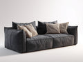 Canapé droit - tissu - 246x104x83 cm - gris anthracite - style moderne