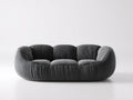 Canapé droit - tissu - 218x102x76 cm - gris foncé - style organique