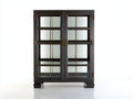 Vitrine-Bois-Verre-92x39x148 cm-gris foncé-classique