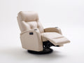 Fauteuil relax - cuir synthétique-métal - 88x94x108 cm - beige - contemporain