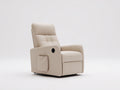Fauteuil relax - cuir synthétique-métal - 86x92x111 cm - beige - contemporain