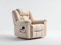 Fauteuil relax - cuir synthétique-métal - 95x100x112 cm - beige - contemporain