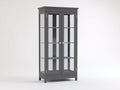 Vitrine-Bois-Verre-82x36x165 cm-gris-moderne