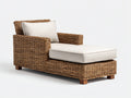 Bain de soleil - rotin-bois-tissu - 170x78x86 cm - naturel-beige - style naturel