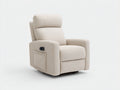 Fauteuil relax - tissu texturé-métal - 87x93x105 cm - beige - contemporain