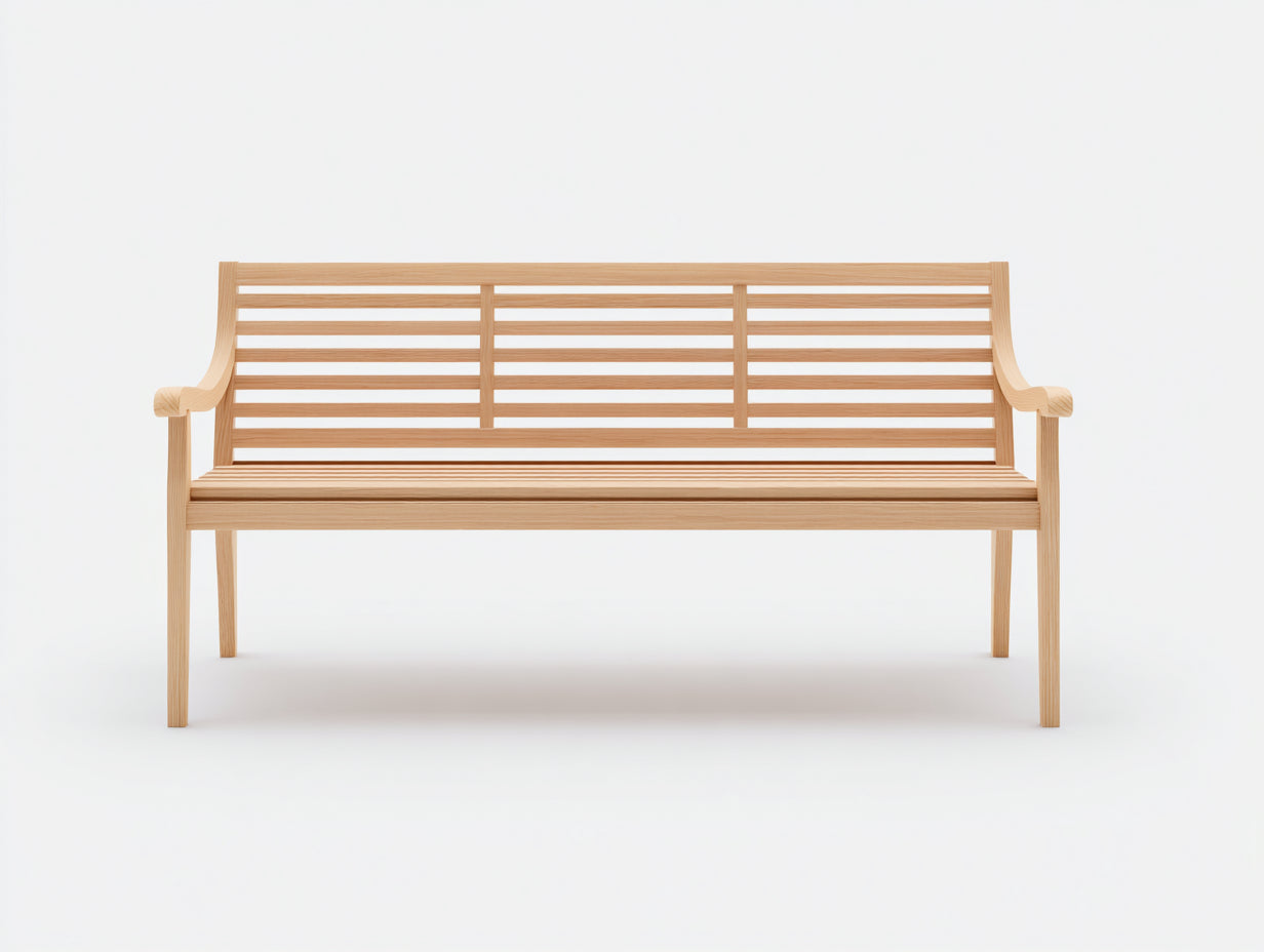 Banc de jardin - bois - 168x60x89 cm - naturel - style classique