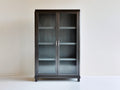Vitrine-Bois-Verre-94x40x158 cm-brun foncé-classique