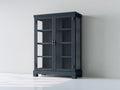 Vitrine-Bois-Verre-96x42x152 cm-bleu foncé-contemporain