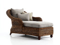 Bain de soleil - rotin-bois-tissu - 169x82x89 cm - naturel-beige - style naturel